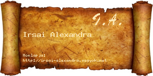Irsai Alexandra névjegykártya